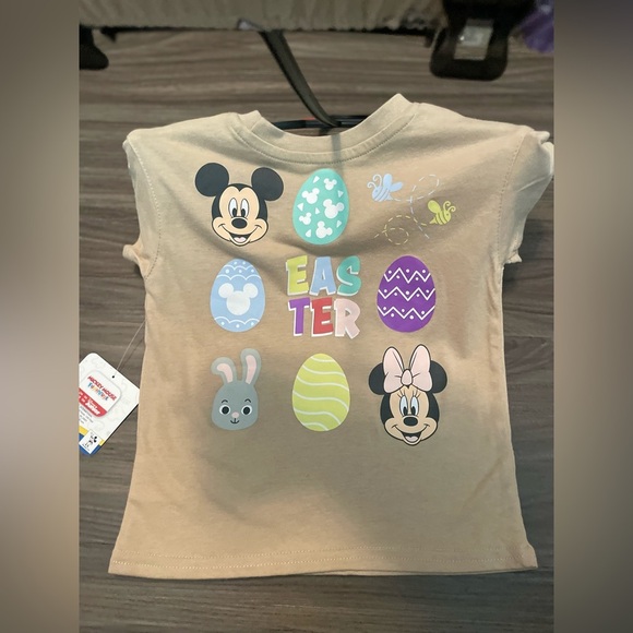 Disney Tan Mickey Mouse Easter Kids Matching Shorts and Shirt Set size 2T-NWT - Picture 2 of 6